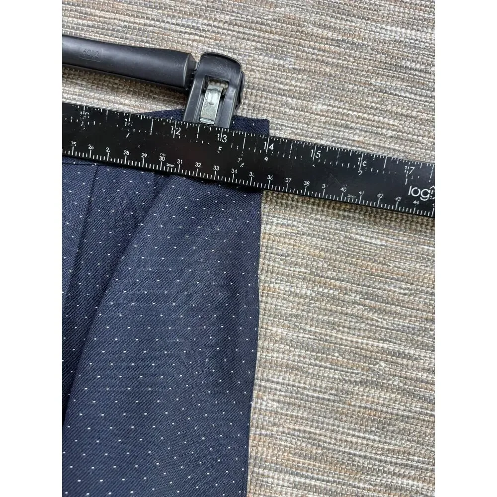 Kasper ASL Skirt Suit Womens 8 Blue Polka Dot 2 Piece Blazer Skirt Career Lined